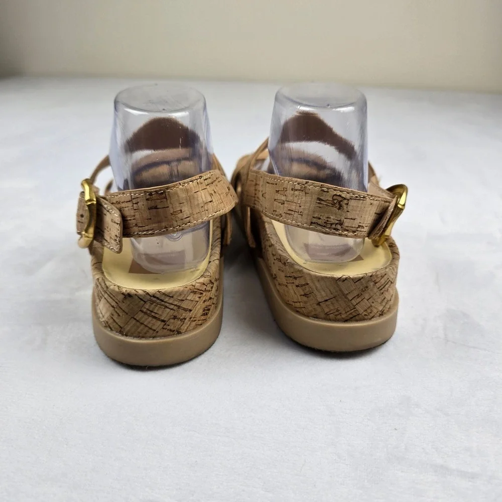 Dolce Vita Cork Sandals Women's Size 9.5 Buckle‎ Strap Wavy Platform Shoes